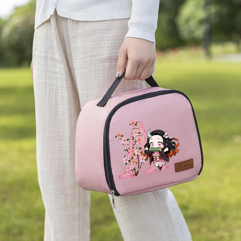 Demon Slayer Insulated Thermal Pack Handbag Anime Letter A-z Lunch Bag