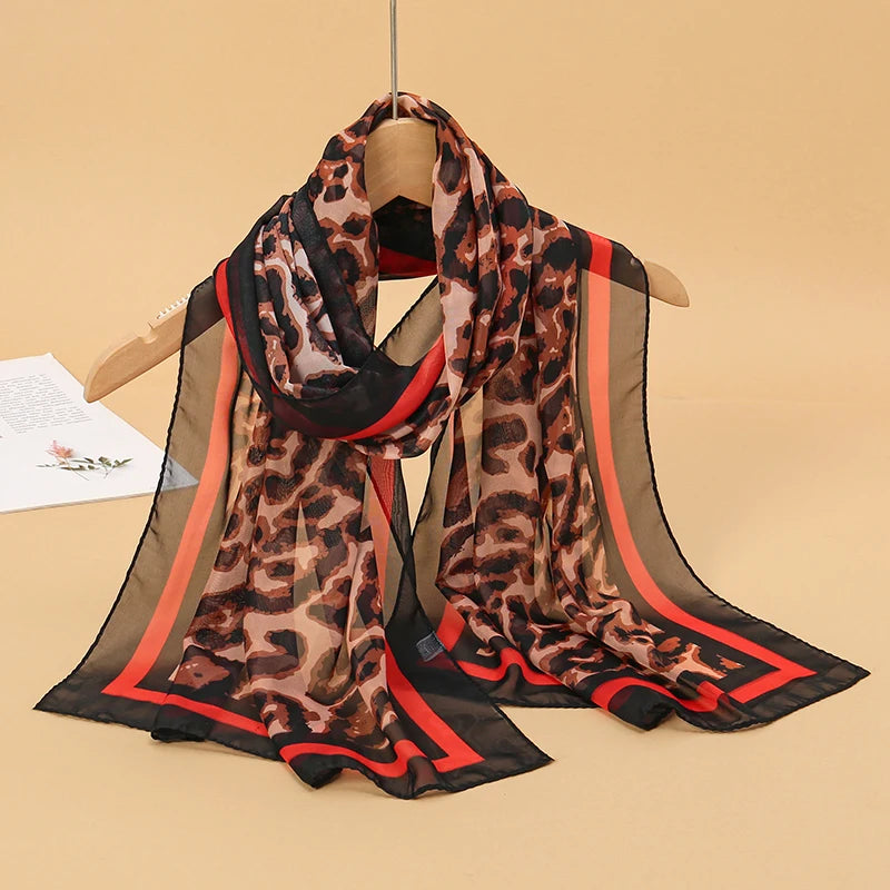 Chiffon Long Silk Scarf Turban