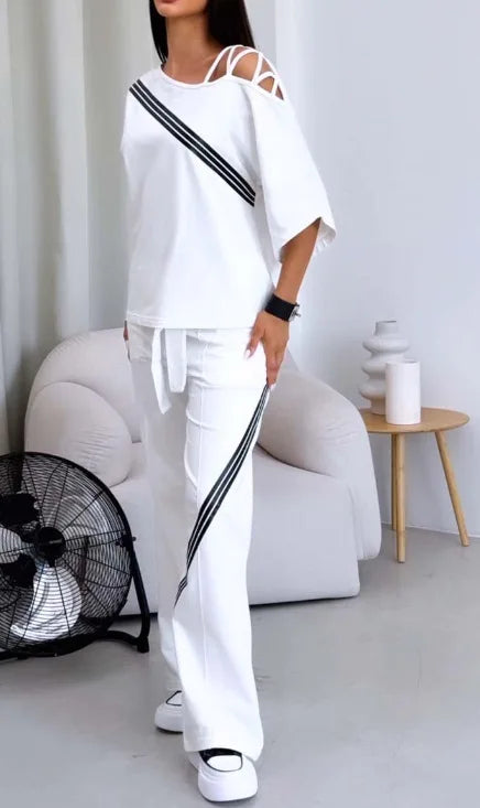 قميص رياضي قطني مثير بدون أكتاف