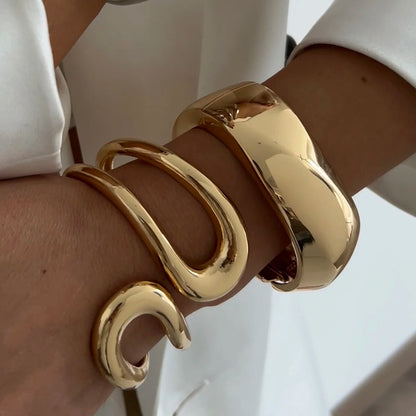 Geometric Cuff Chunky Wide Open Bracelet