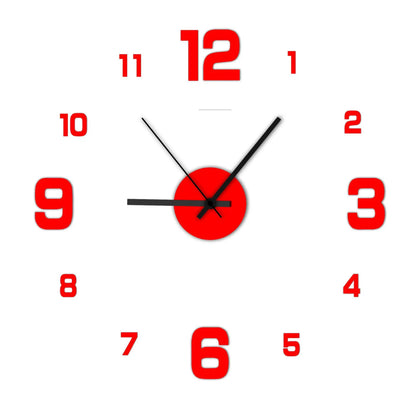 Creative Frameless DIY Wall Clock Wall Decal