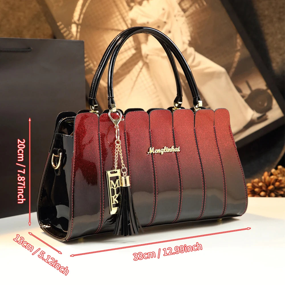 Vintage Large Capacity Tote Luxury PU Crossbody Bag