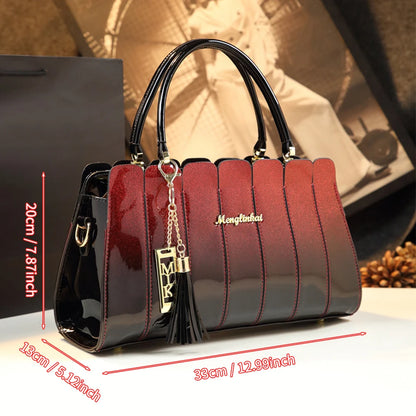 Vintage Large Capacity Tote Luxury PU Crossbody Bag