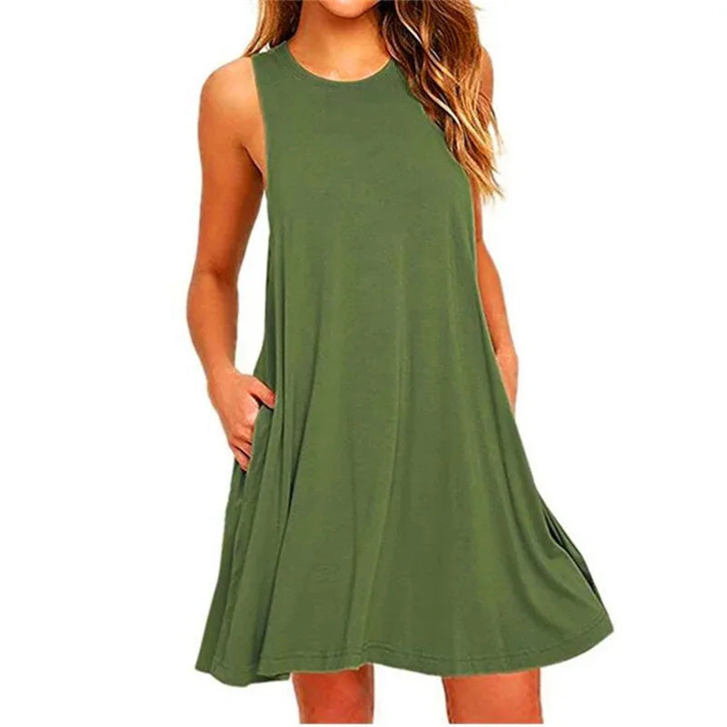 Casual Tank Pockets Dress