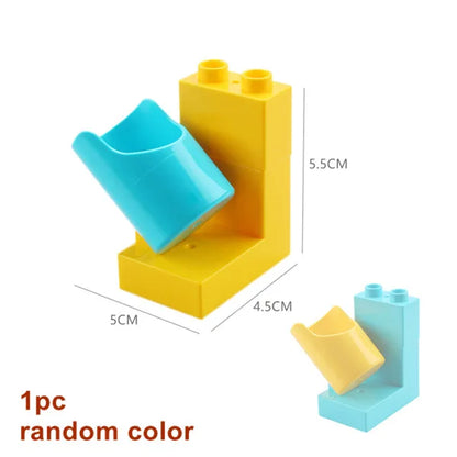 Big Building Blocks Marble Race Run Track Dinosaur Part Maze Toy
