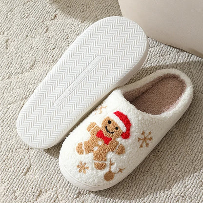 Christmas Cute Gingerbread Winter Warm Slippers