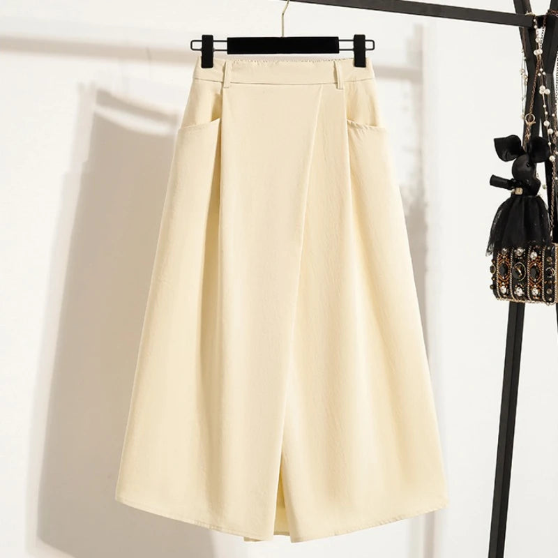 Plus Size High Waist Irregular Mid Long Big Size Skirts