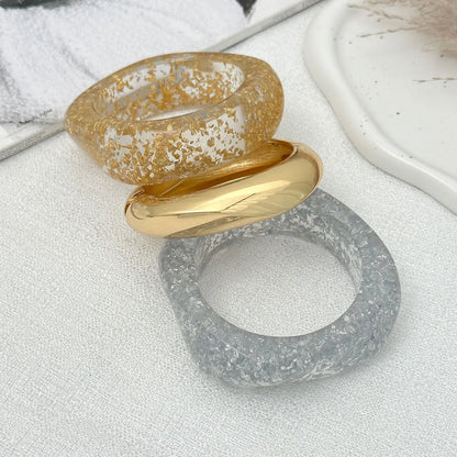 Irregular Acrylic Resin Wide Metal Geometric Bracelet