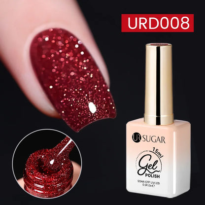 15ml Sliver Reflective Nail Gel Polish Shining Glitter