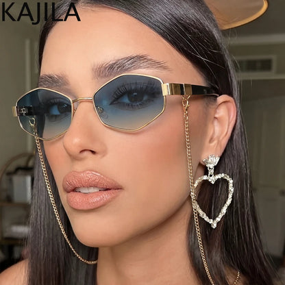 نظارة شمسية سداسية بإطار صغير وجذاب