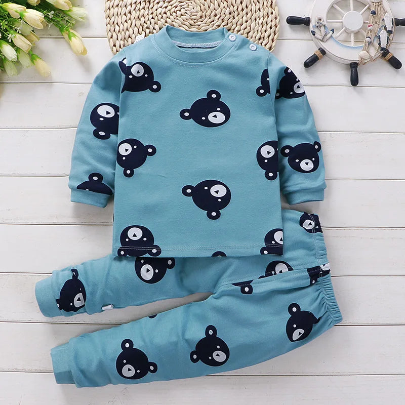 Autumn Sleepwear Long Sleeve Sleep Costume Pajamas Set