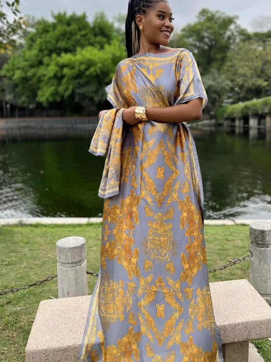 Soft Muslim Silk Satin Long Robe Islam Abayas Dress