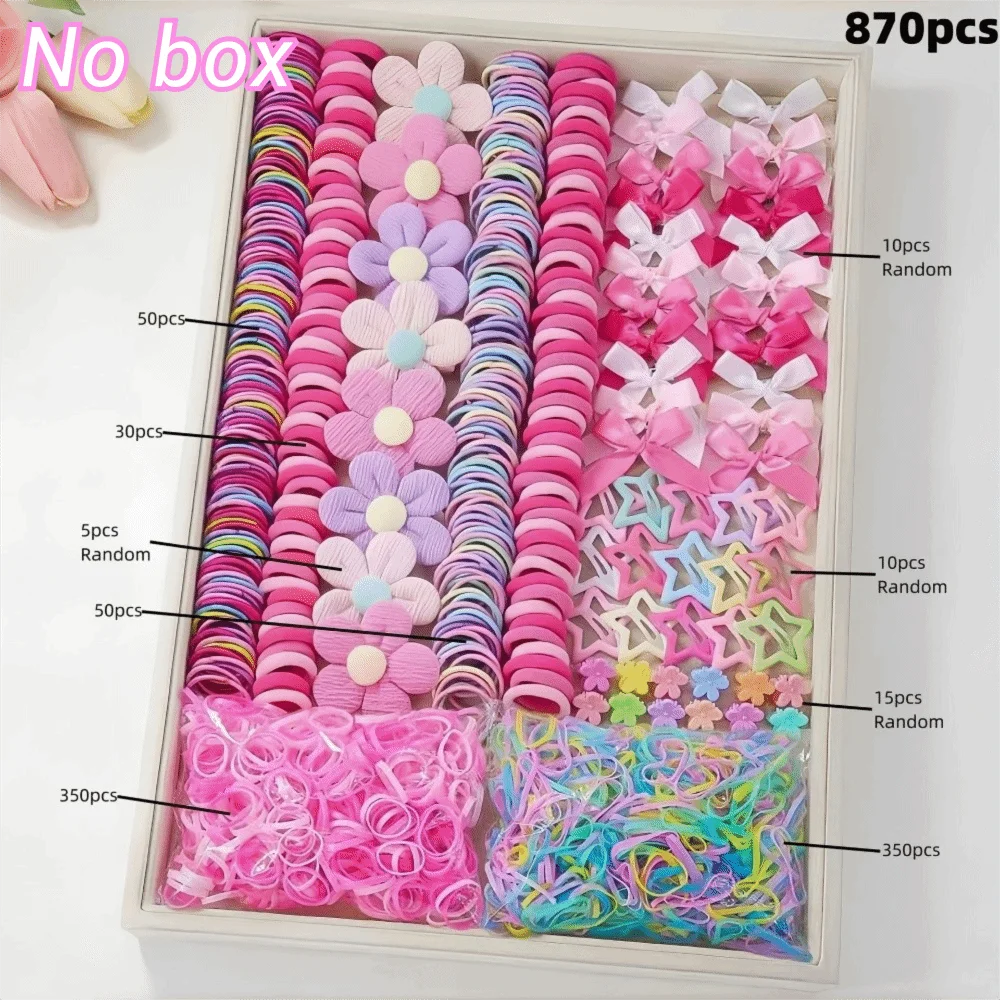 Bow High Elastic Hair Accessories Set No Hurt Hair Colorful Girls Hair Bands