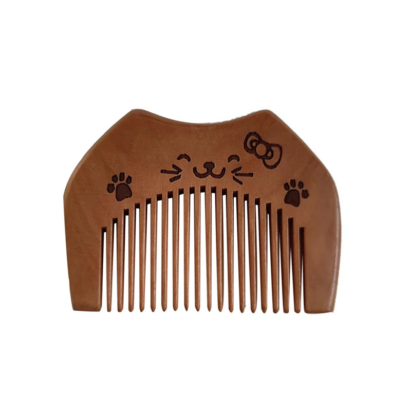 Natural Peach Wood Hair Comb Close Teeth Anti-static Brash