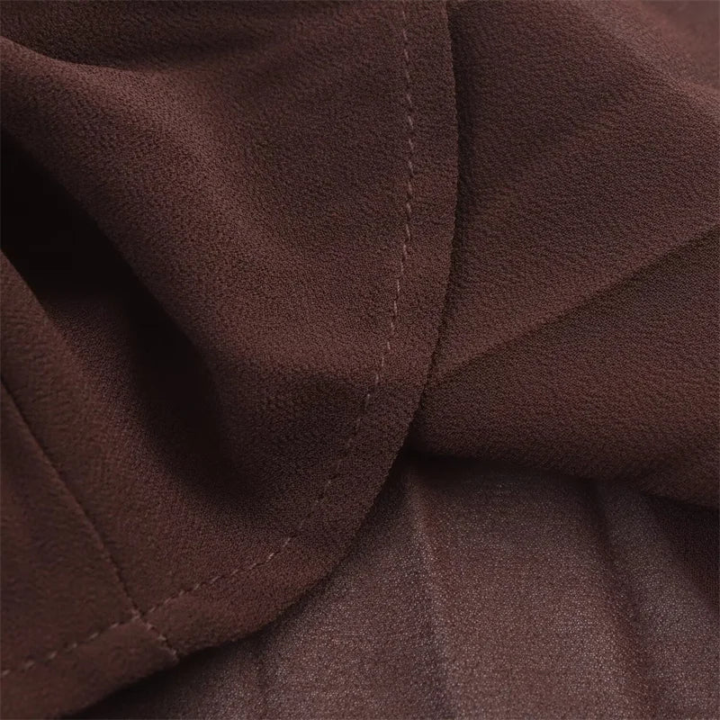 Russet Long Sleeves Maxi Dress