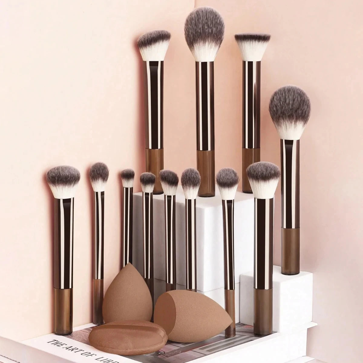 12pcs Makeup Brush Kit Soft Synthetic Hair Make Up Brushes Foundation Blush Eyeshadow Cosmetic Makeup Tools