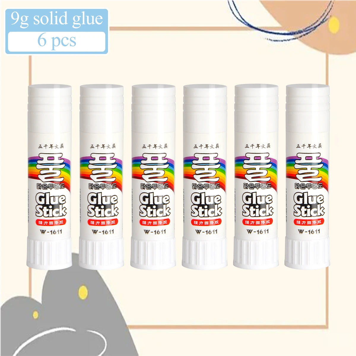 3/6PCS Student Office Stick Long Lasting Smooth Handmade Art Glue