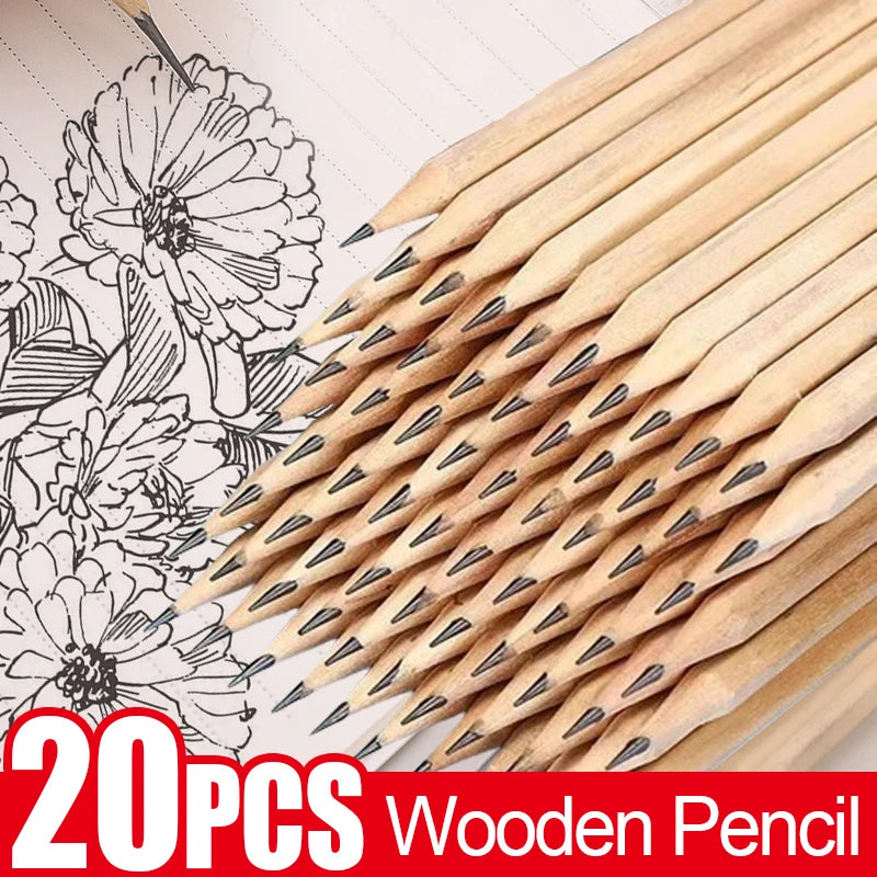 HB Natural Hexagon Wooden Lead Pencils Student Stationary