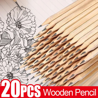 HB Natural Hexagon Wooden Lead Pencils Student Stationary