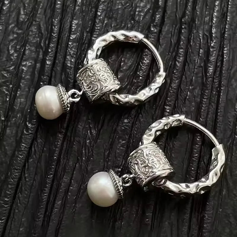 925 Sterling Silver Vintage Tassel Ball Earrings