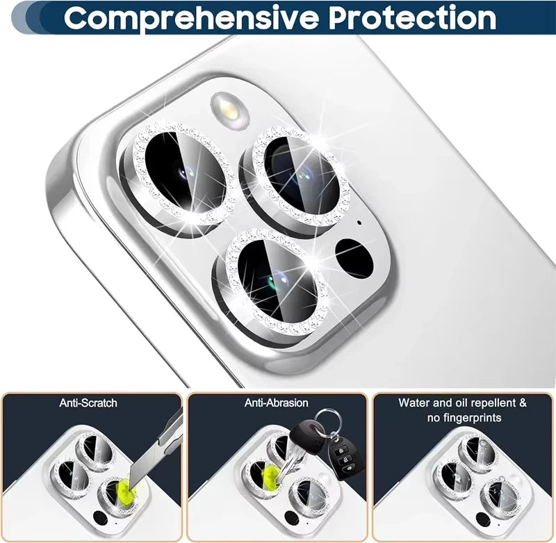 Glitter Diamond Rhinestone Camera Lens Protector for iPhone
