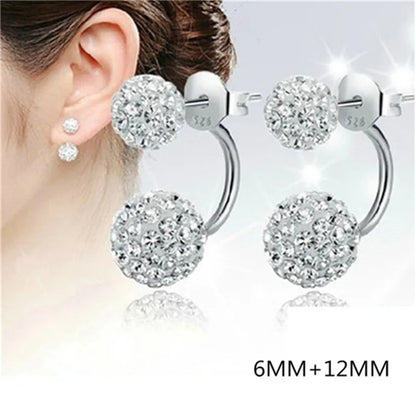 925 sterling silver zirconia stud earrings