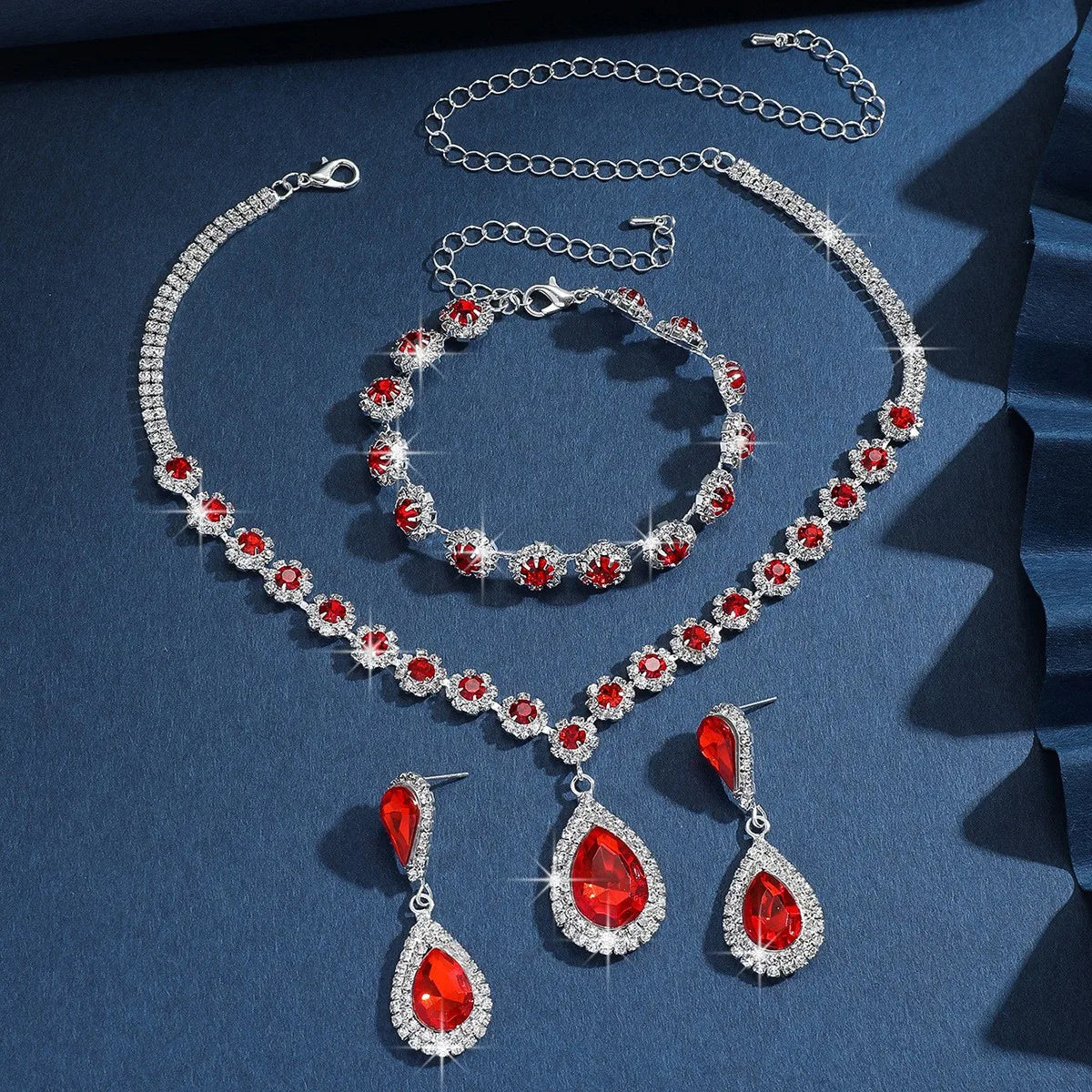 Waterdrop Flower Necklace Jewelry Set