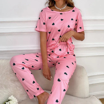 Cartoon Print Pajama Sleepwear Set