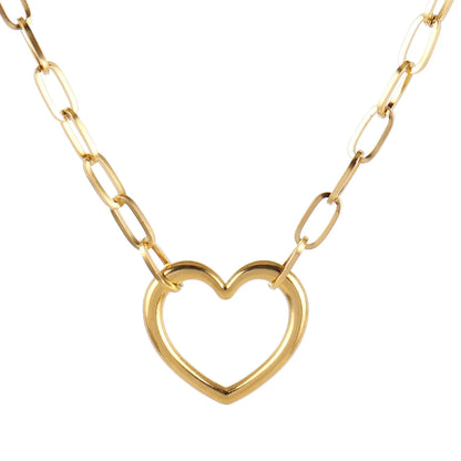 316L Stainless Steel Choker Heart Clavicle Chain Necklaces