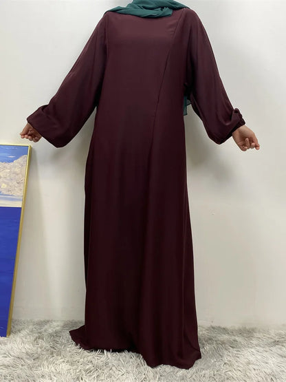 Muslim Front Zippers Abaya Dress