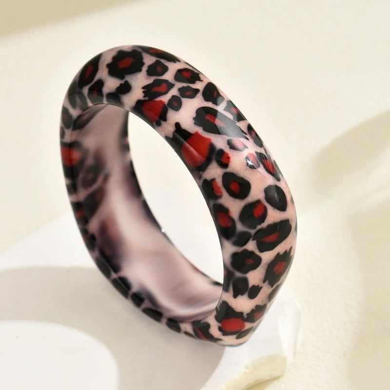 Vintage Exaggerate Leopard Acrylic Bracelets