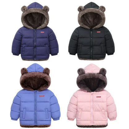 Boys Girls Thick Winter Kids Padded Fleece Warm Cashmere Snowsuit Coats