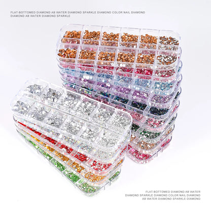 2400pcs+ Shiny Clear Crystal Gems Nail Rhinestones