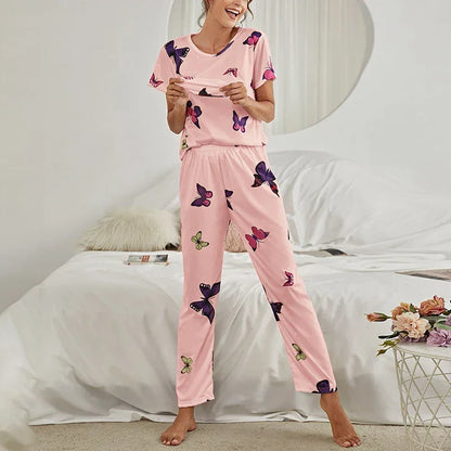 Cartoon Print Pajama Sleepwear Set