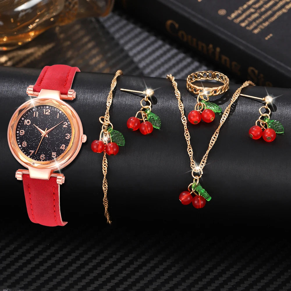 DANA Dial Quartz Strap Cherry
