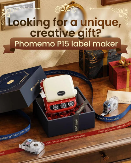 Phomemo P15 Label Printer Gift Label Printer Ribbon Label Printer