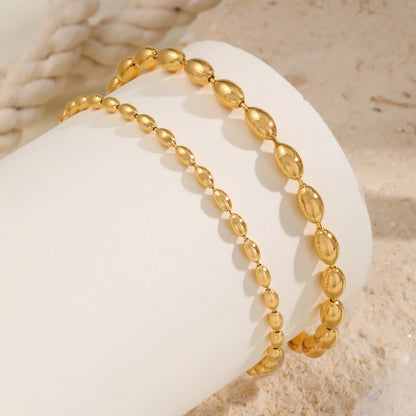 Chain Stainless Steel Ball Link Anklet On Leg