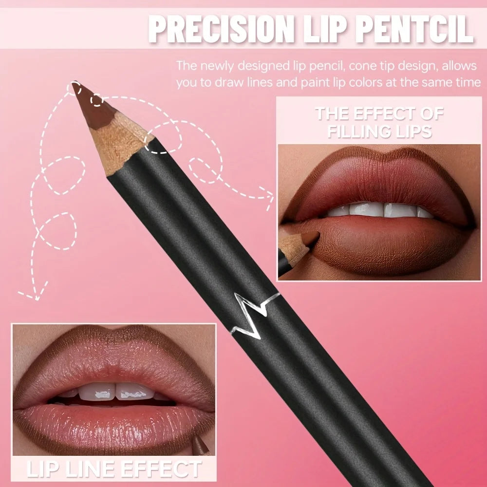 Gradient Lips Set Lip Liner + Glass Lip Gloss Mirror Shine Finish