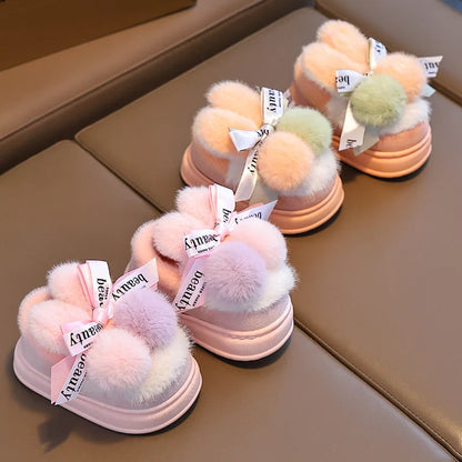 Cotton Cartoon Indoor Non-Slip Shoes for Girl