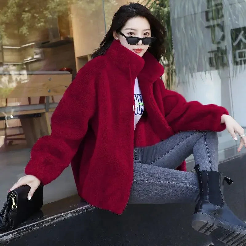 Double Coral Fleece Thick Long Sleeve Coat