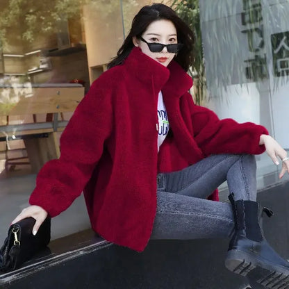 Double Coral Fleece Thick Long Sleeve Coat