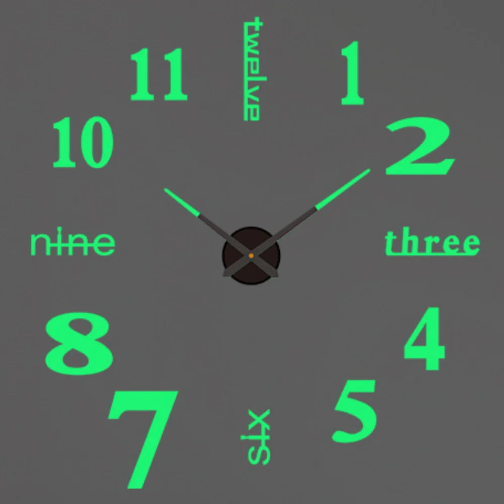 Large Wall 3D DIY Quartz Acrylic Mirror Stickers Clocks