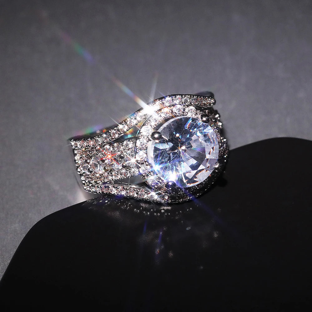 Luxury Cubic Zirconia Ring Modern Design