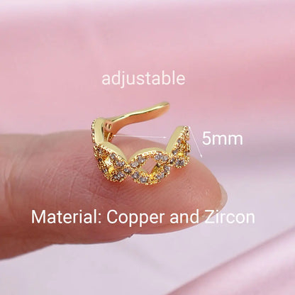 Geometry Crystal CZ  Leaf Clip Earring