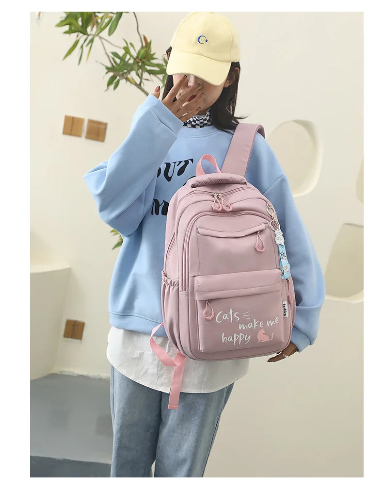 Girl School Bag Backpack Back Pack Pink Schoolbag Kids