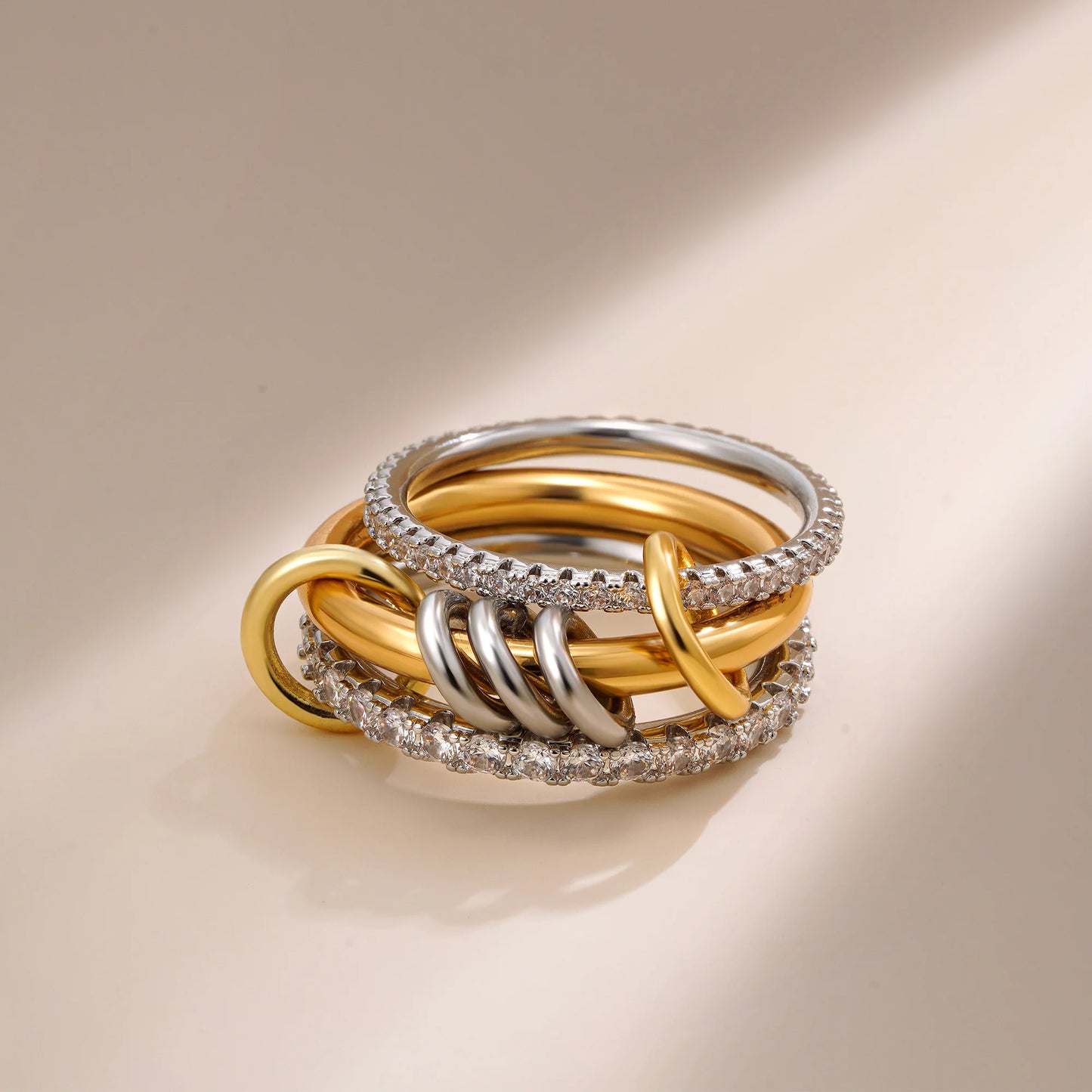 DANA Zirconia Gold Plated Rings Set