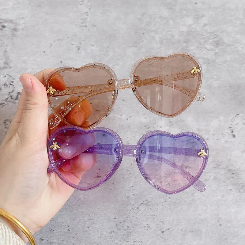 Heart Retro Cute Pink Cartoon Sunglasses
