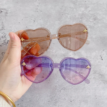 Heart Retro Cute Pink Cartoon Sunglasses