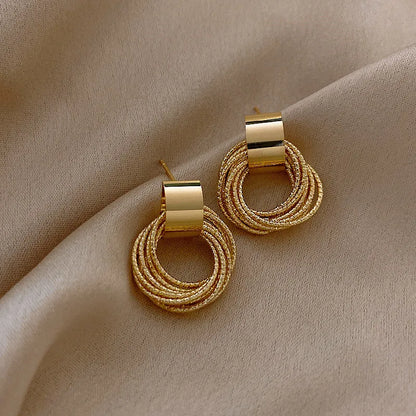 DANA Vintage Metal Round Drop Earrings
