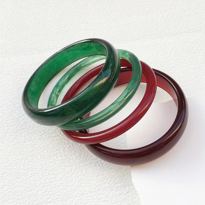 4-Piece Marble Acrylic Resin Bracelet